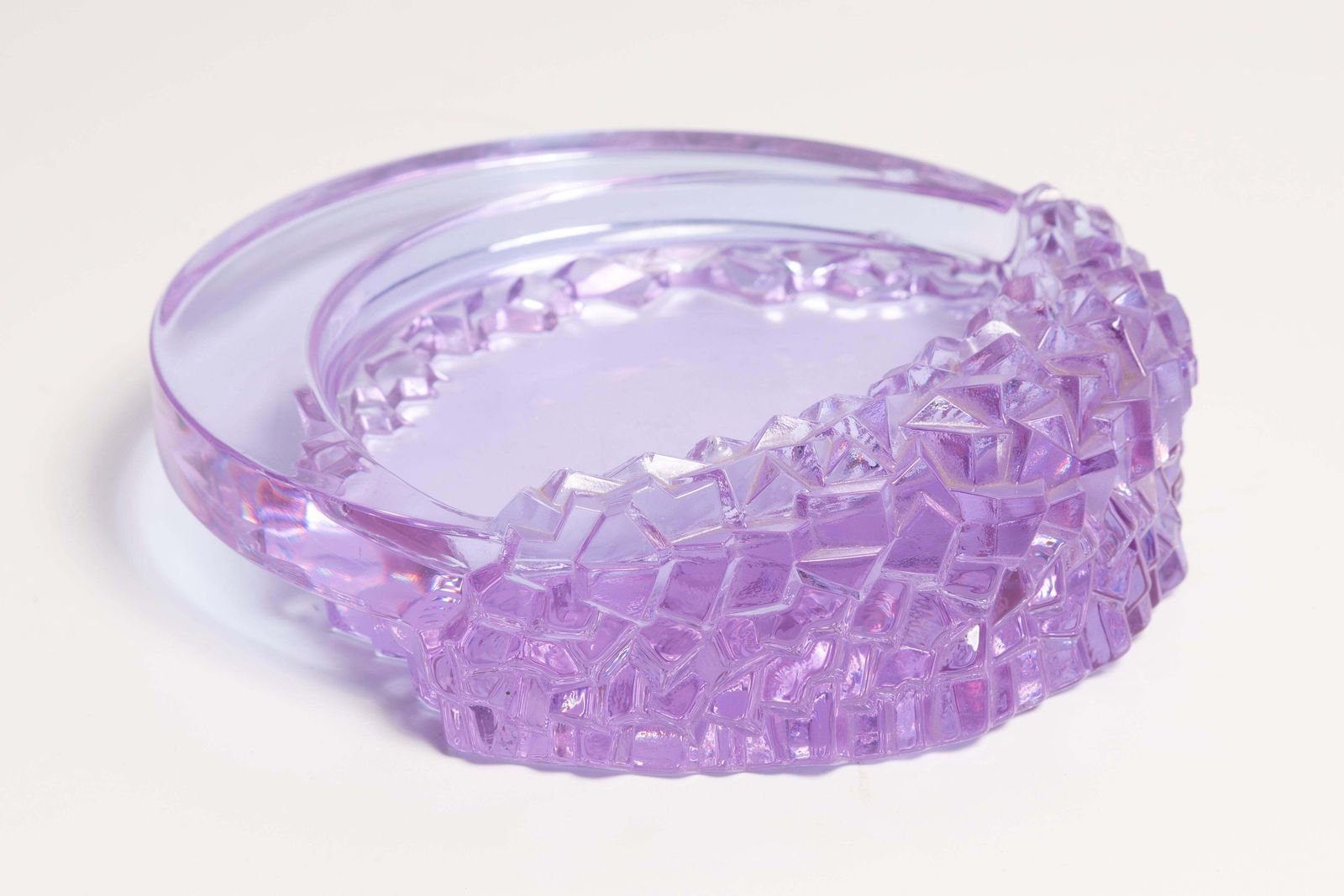 Mid Century Light Purple Glass Bowl Ashtray Element, Italy, 1970s photo furniture
