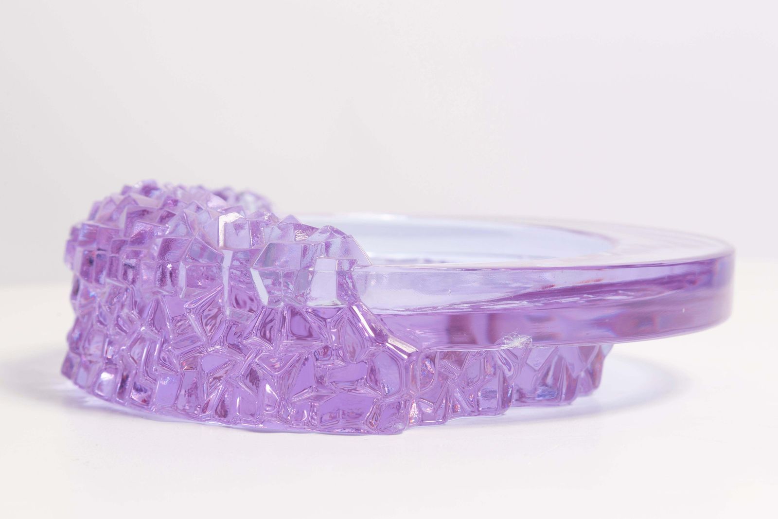 Mid Century Light Purple Glass Bowl Ashtray Element, Italy, 1970s photo buy