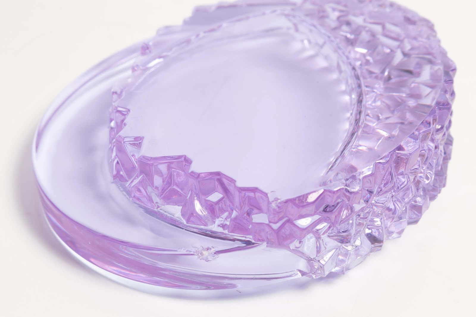 photo furniture Mid Century Light Purple Glass Bowl Ashtray Element, Italy, 1970s