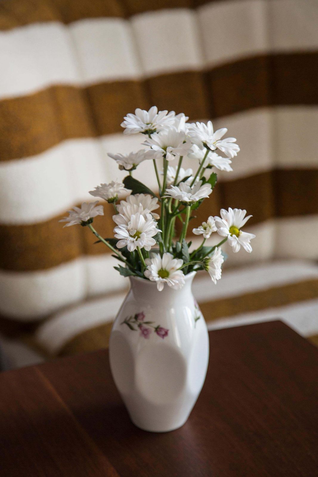 Midcentury Porcelain White Mini Vase With Roses, Hand Painted, Europe, 1960s photo for sale