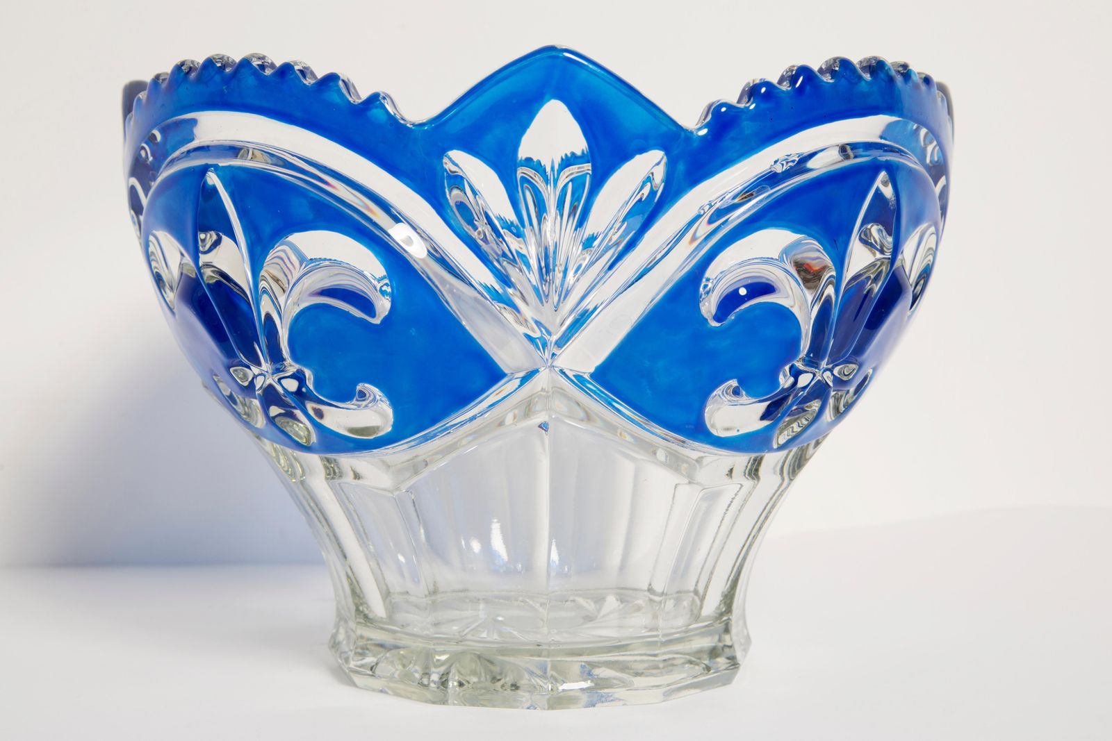 Vintage Blue Decorative Crystal Glass Plate, Italy, 1960s photo buy