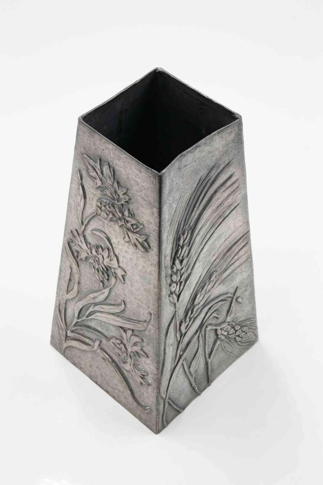 Art Nouveau Pewter Vase, Italy, Early 20th Century photo for sale