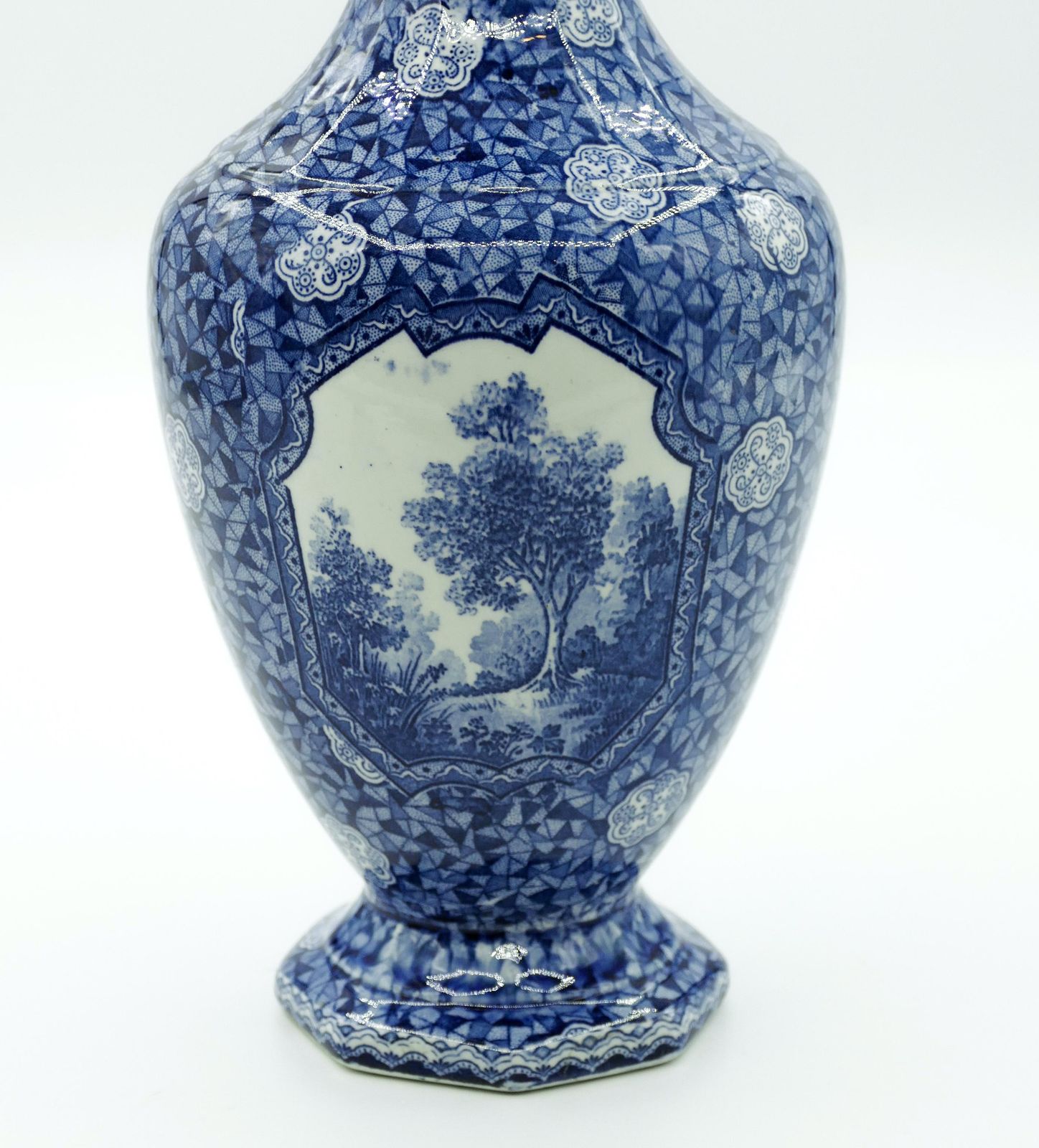 Ceramic Blue Vase By Franz Anton Mehlem, 19th Century photo Home Decor