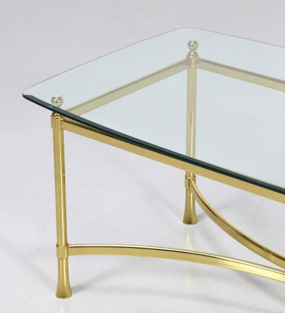 Golden Brass Vintage Coffee Table, Italy, 1950s photo for sale