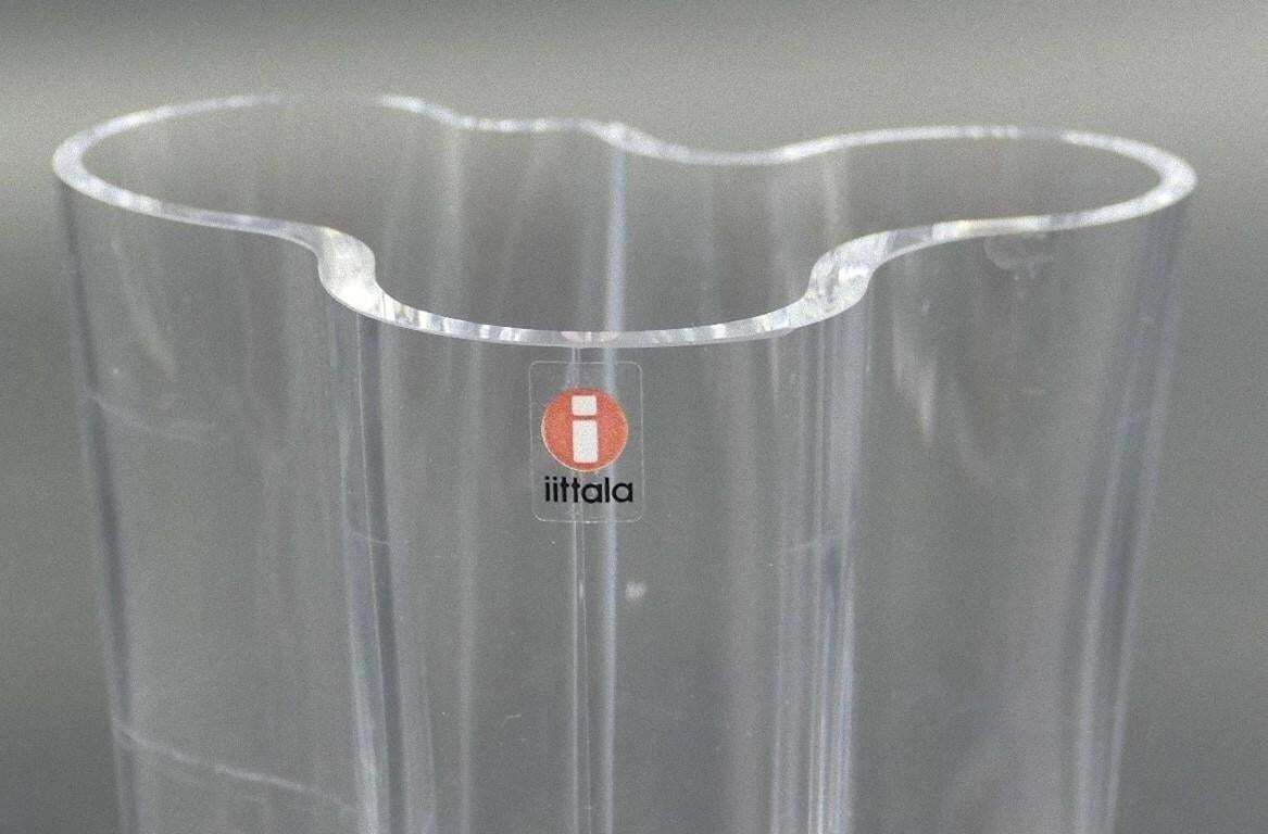 Vintage Crystal Vase By Alvar Aalto For Iittala photo for sale