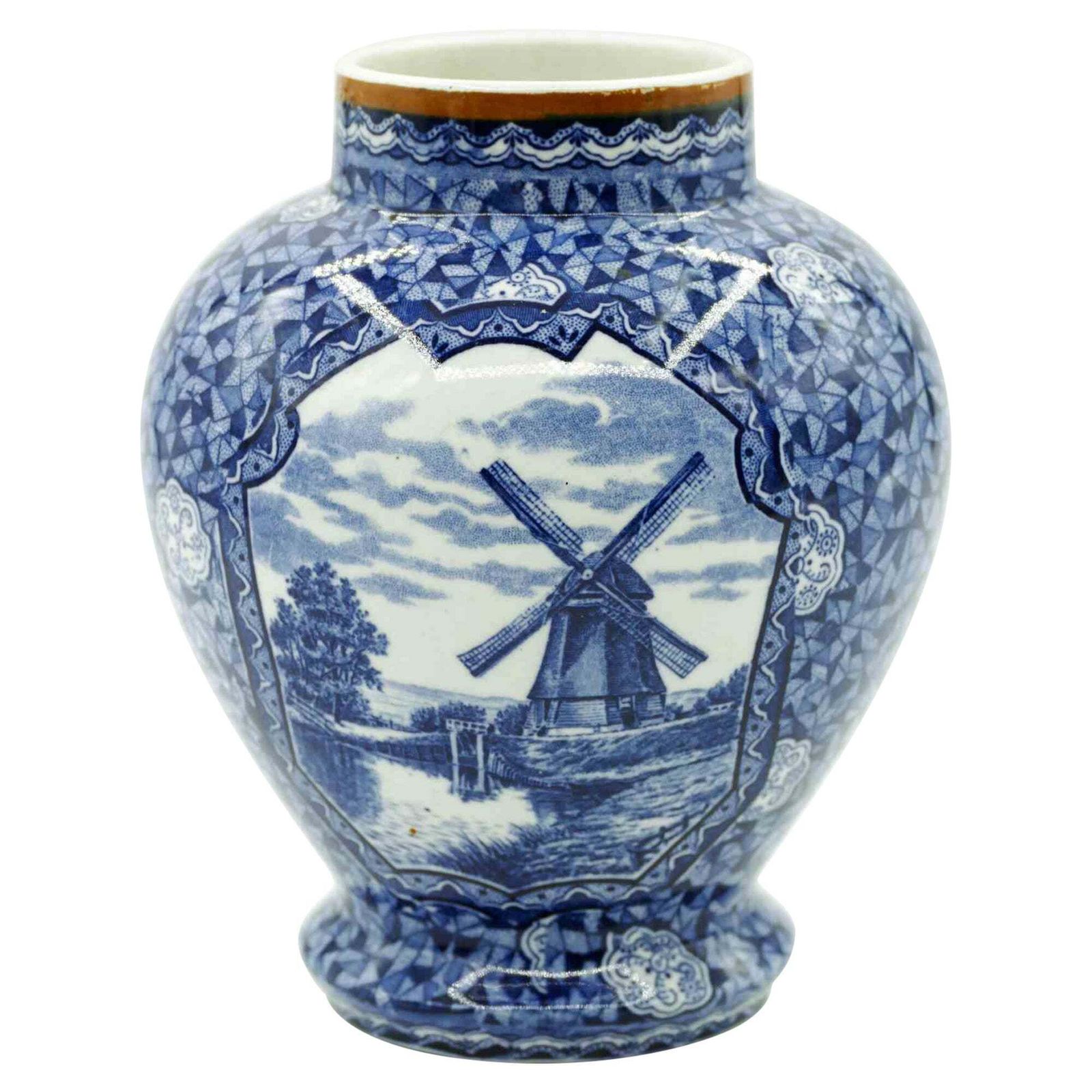 Ceramic Blue Vase By Villeroy & Boch, 19th Century