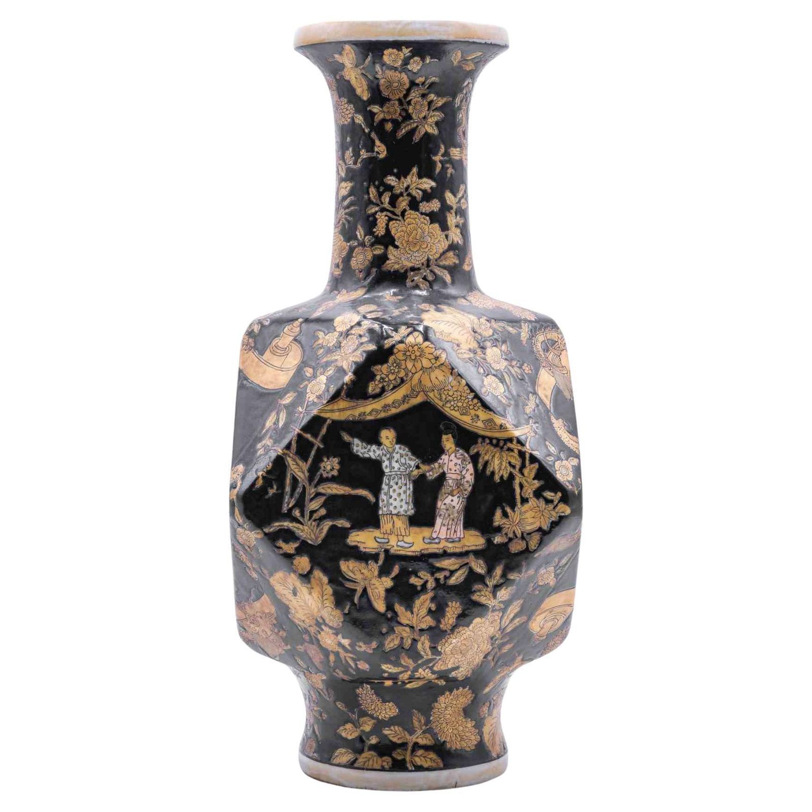 Black Chinese Vase, China, Mid 20th Century