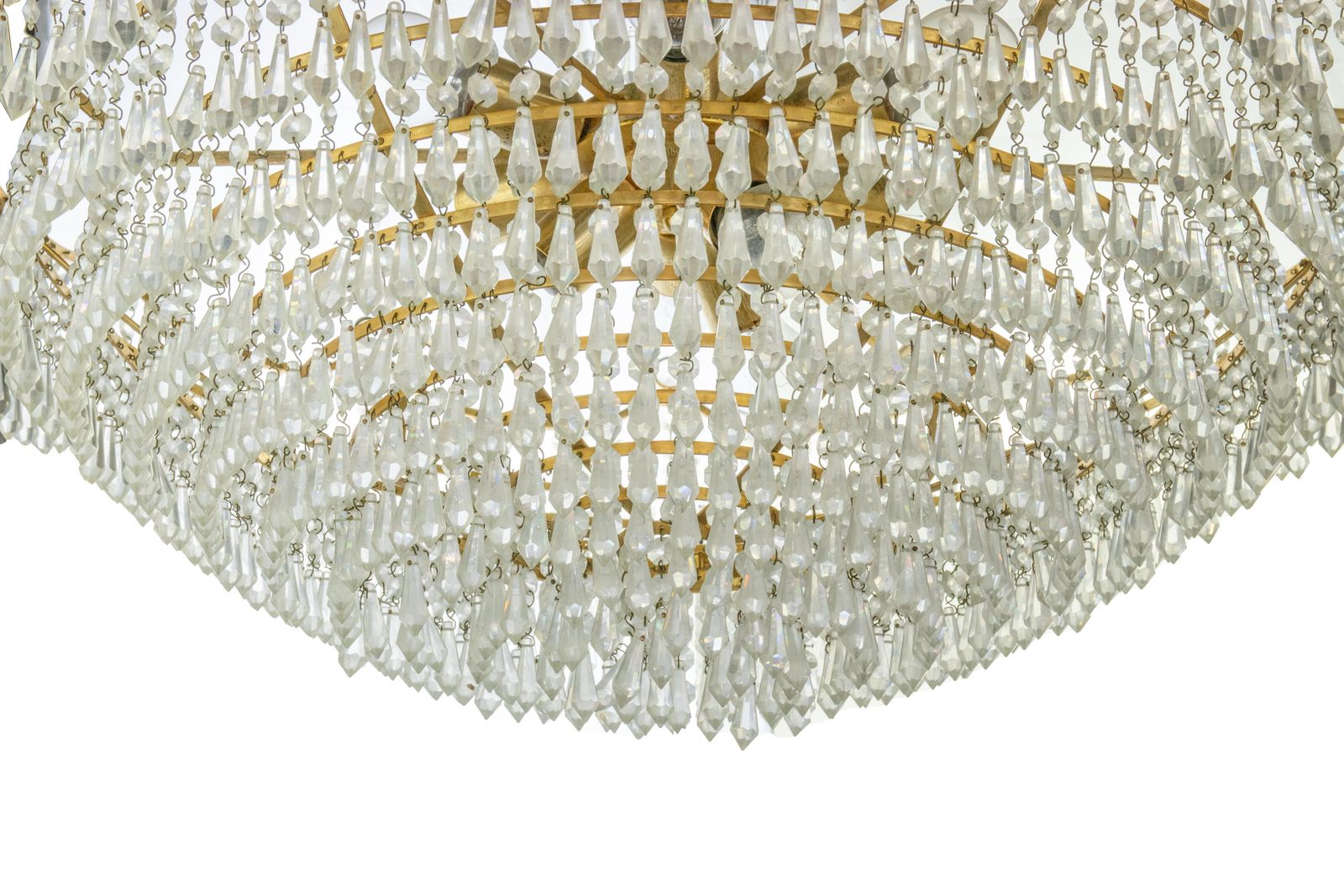 Vintage Crystal Drops Chandelier, Italy 1970s photo Lighting