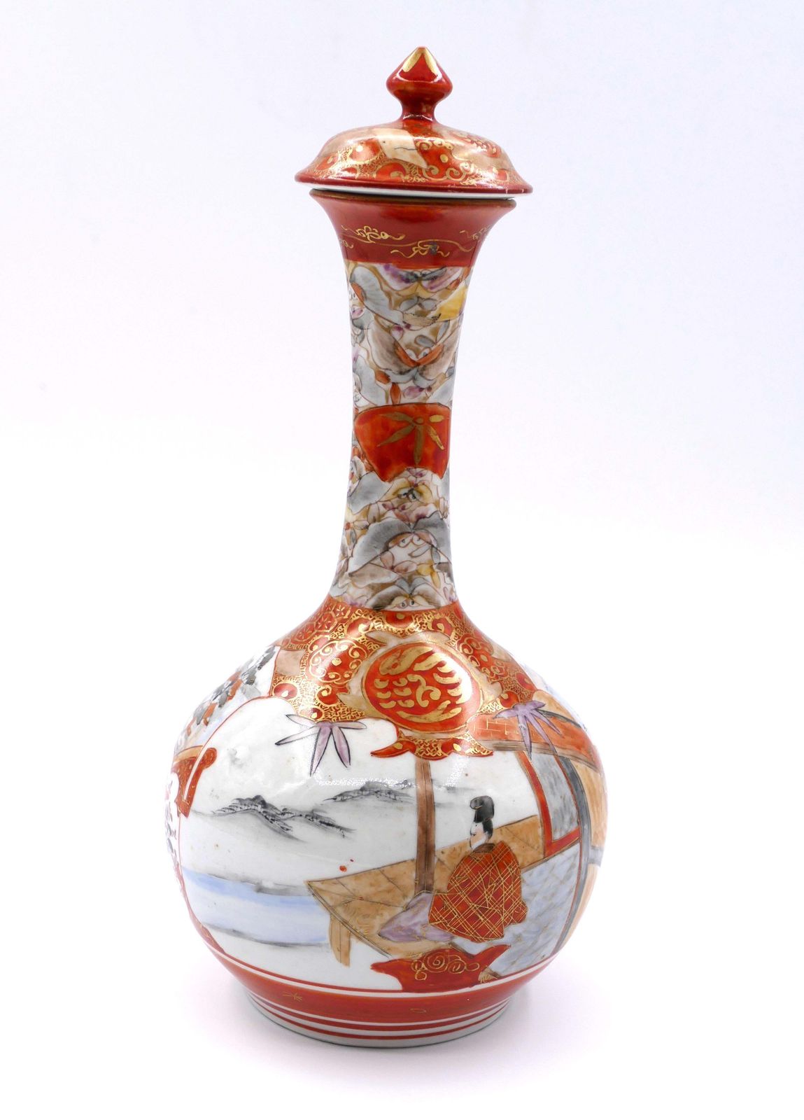 photo vintage Ancient Japanese Kutani Vases, 19th Century