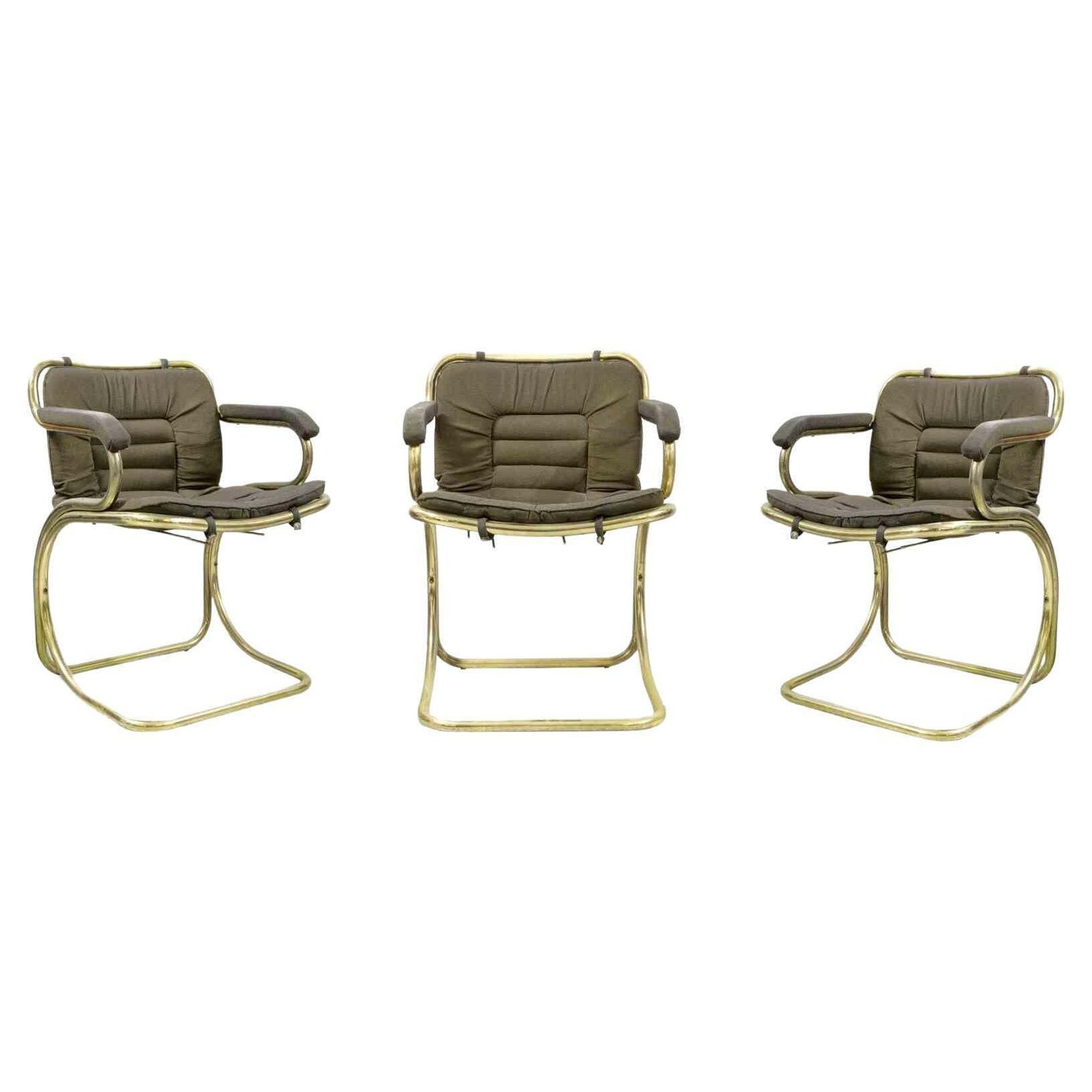 Set Of 3 Cantilever Chairs By Gastone Rinaldi, Mid 20th Century