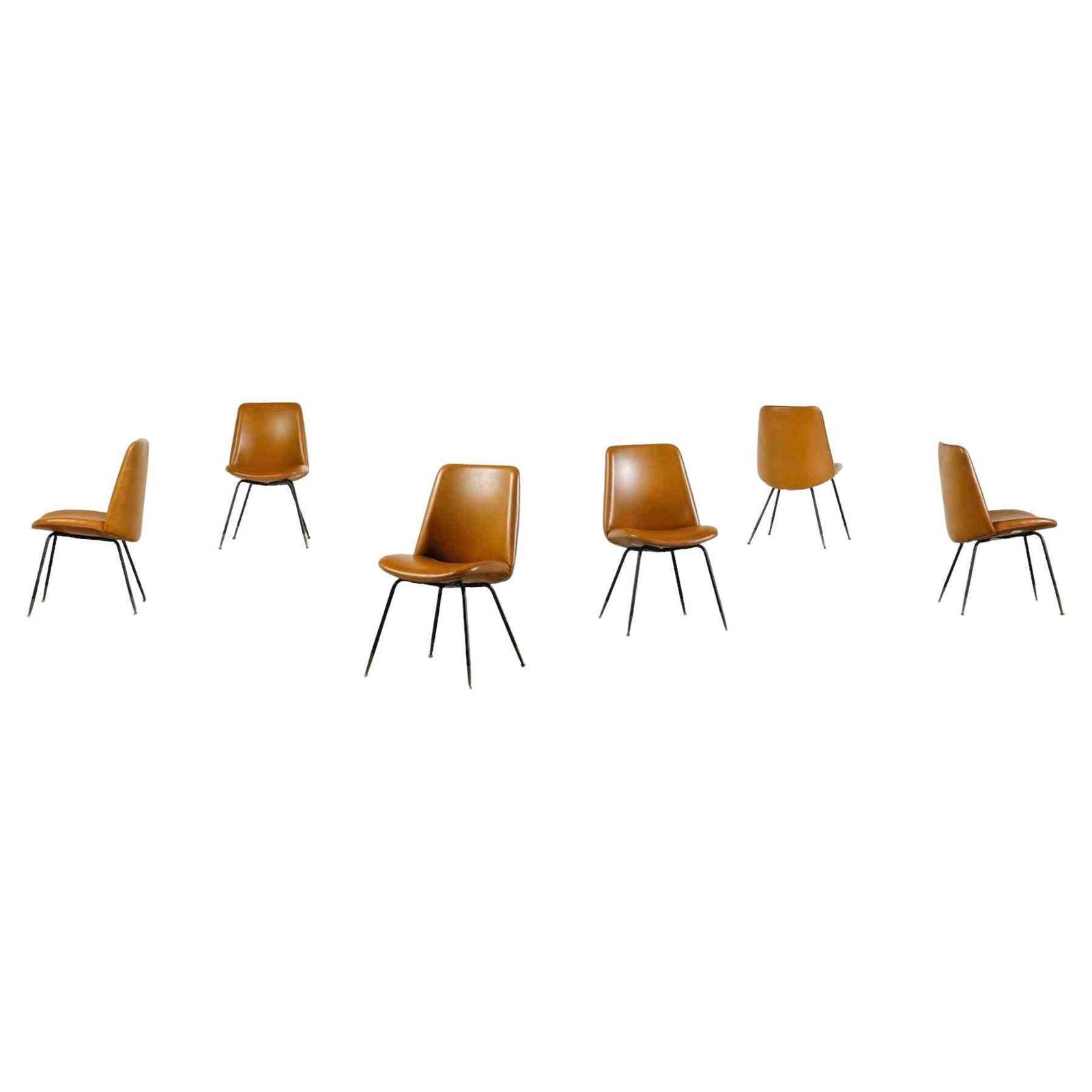 Set Of Six Du2 Chairs By Gastone Rinaldi For Rima, Italy 1960s