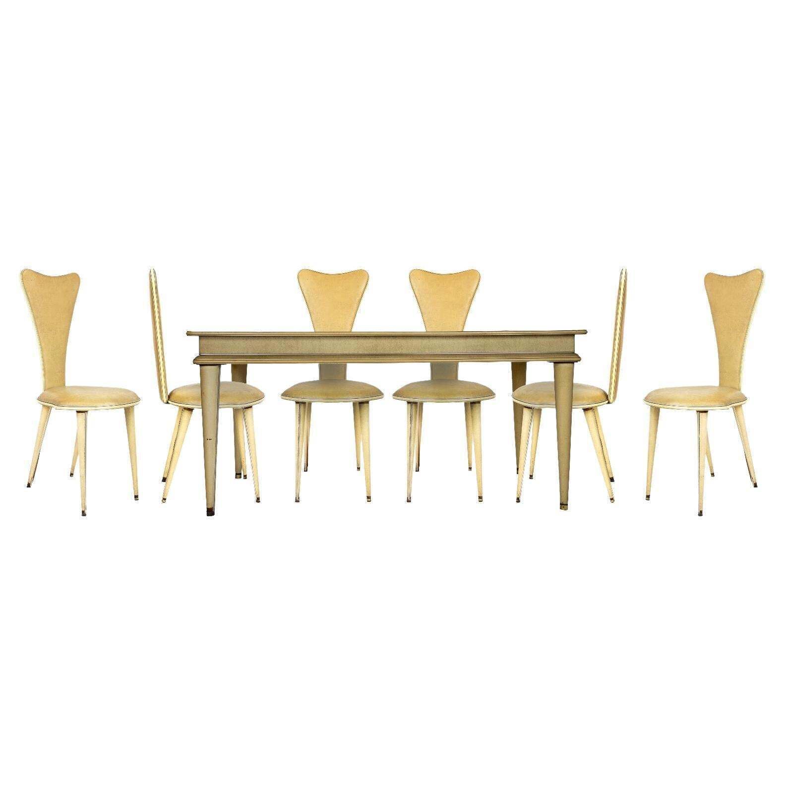 Dining Table And Set Of Six Chairs By Umberto Mascagni, Italy, 1950s