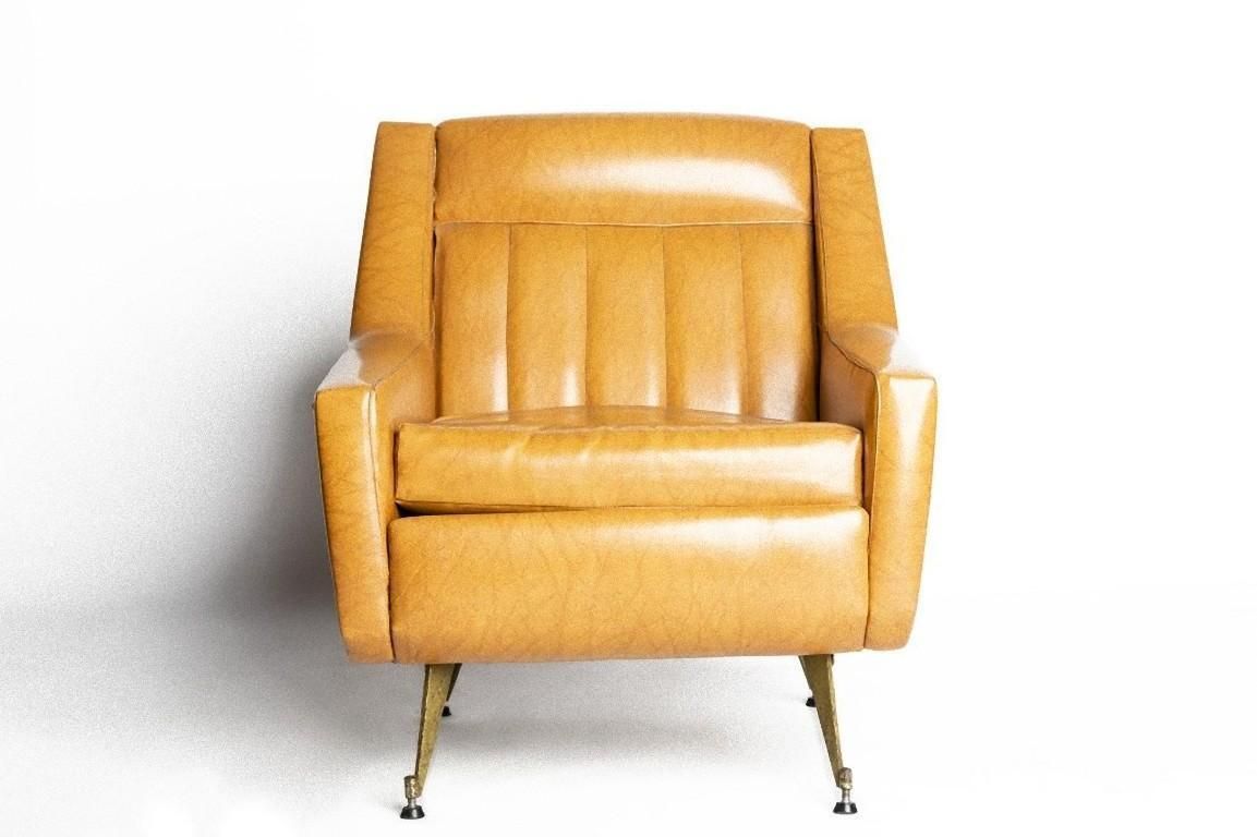 Vintage Vinyl Armchair, Italy, 1950s photo furniture