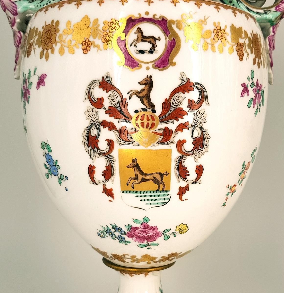 Pair Of Ancient White Crater Vases, Italy, 19th Century photo Home Decor