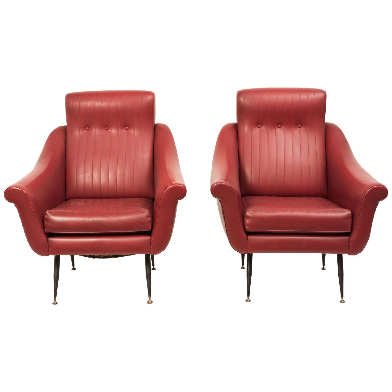 Vintage Pair Of Armchairs, Italian Manufacture, 1950s