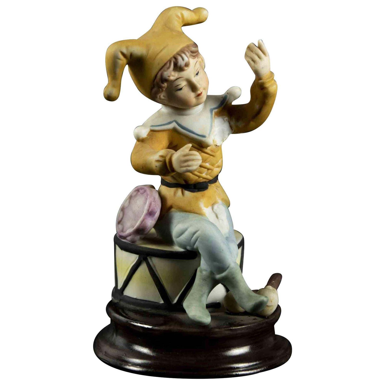 Vintage Terracotta Child And Tambourine, 1970s