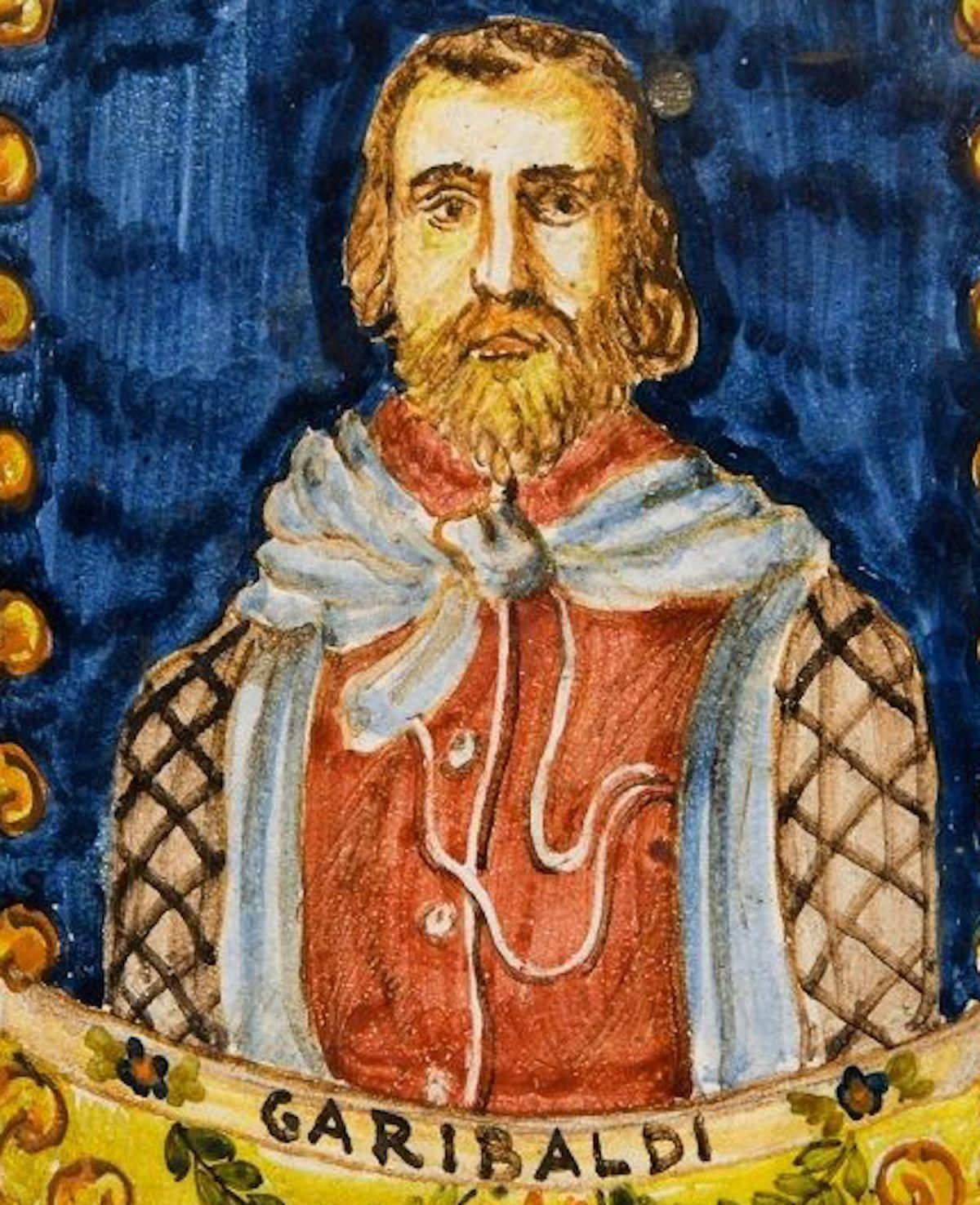 Garibaldi's Portrait Majolica, Ceramic, Made In Italy photo Art