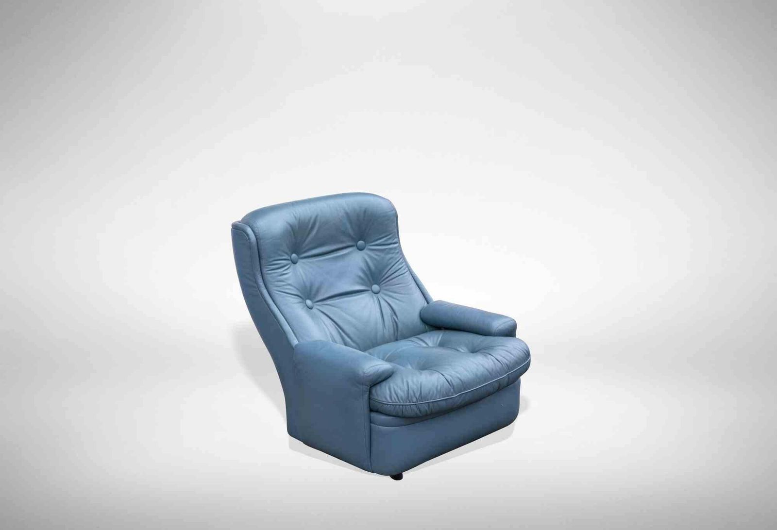Set Of Sofa, Armchair And Pouf By Michele Cadestin For Airbone, France 1970s photo for sale