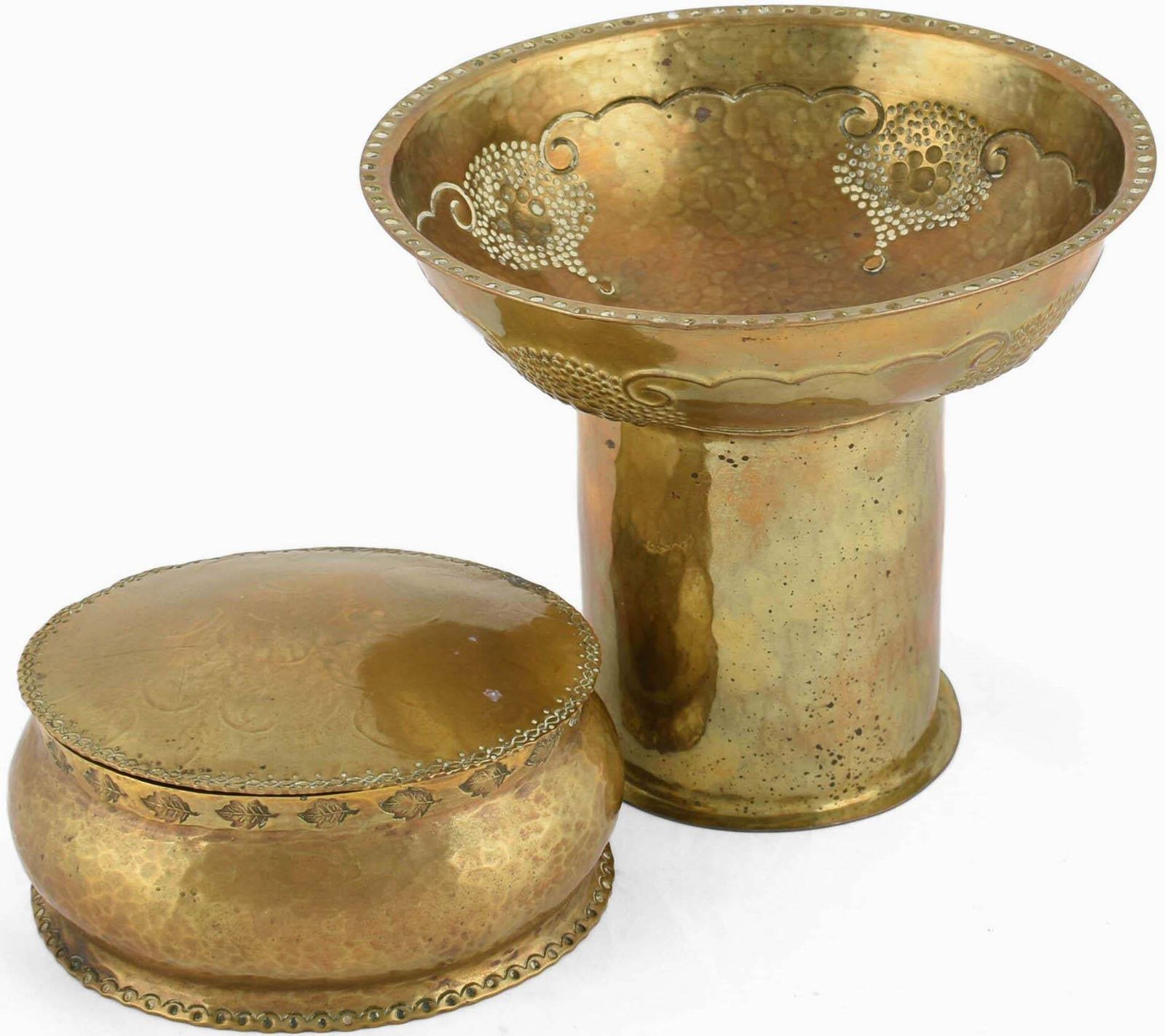 Vintage Brass Art Deco Can And Bowl By Kupo, Germany 1920 1930 photo for sale