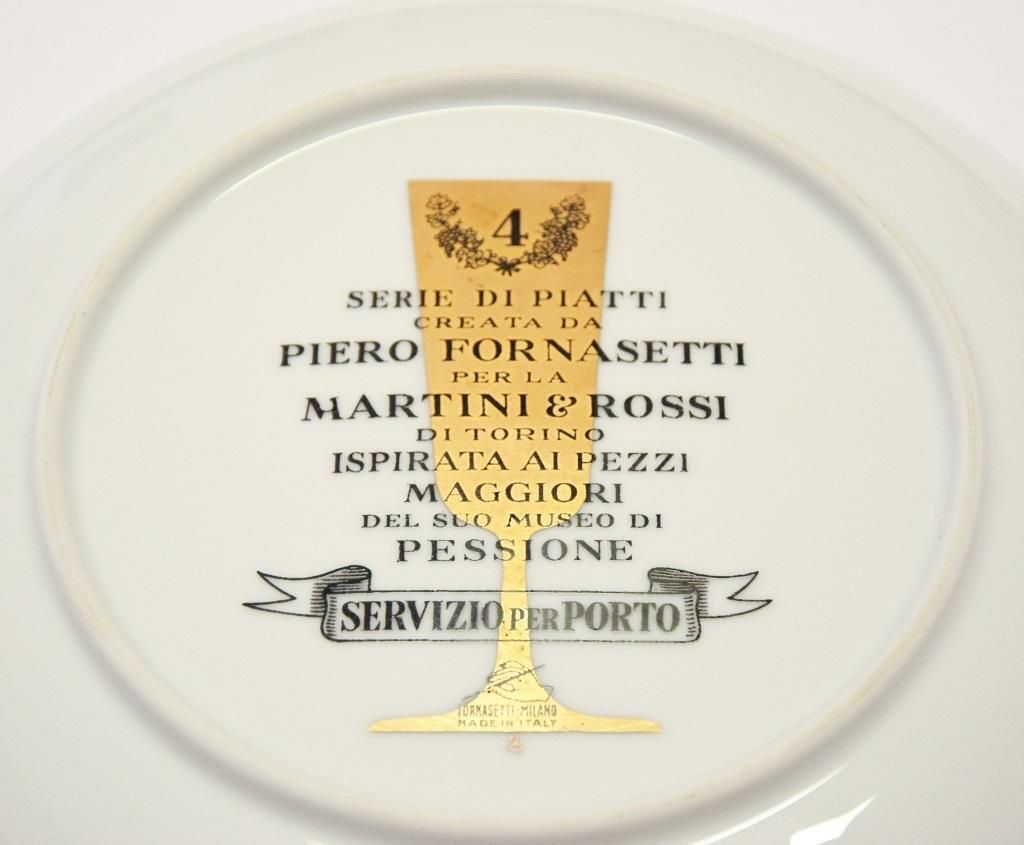 Servizio Per Porto Plate For Martini & Rossi, By P. Fornasetti, 1960s photo for sale