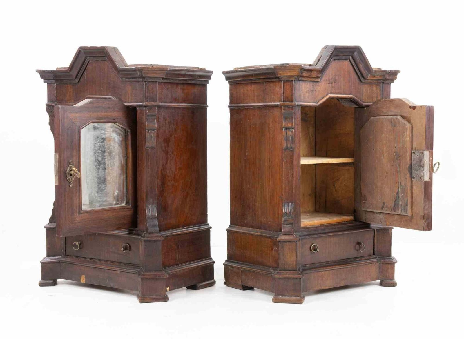 Pair Of Wall Units With Door And Drawer, Italy, Early 20th Century photo for sale
