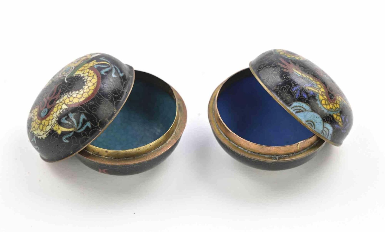 Pair Of Vintage Chinese Metal Boxes, Italy, Mid 20th Century photo for sale