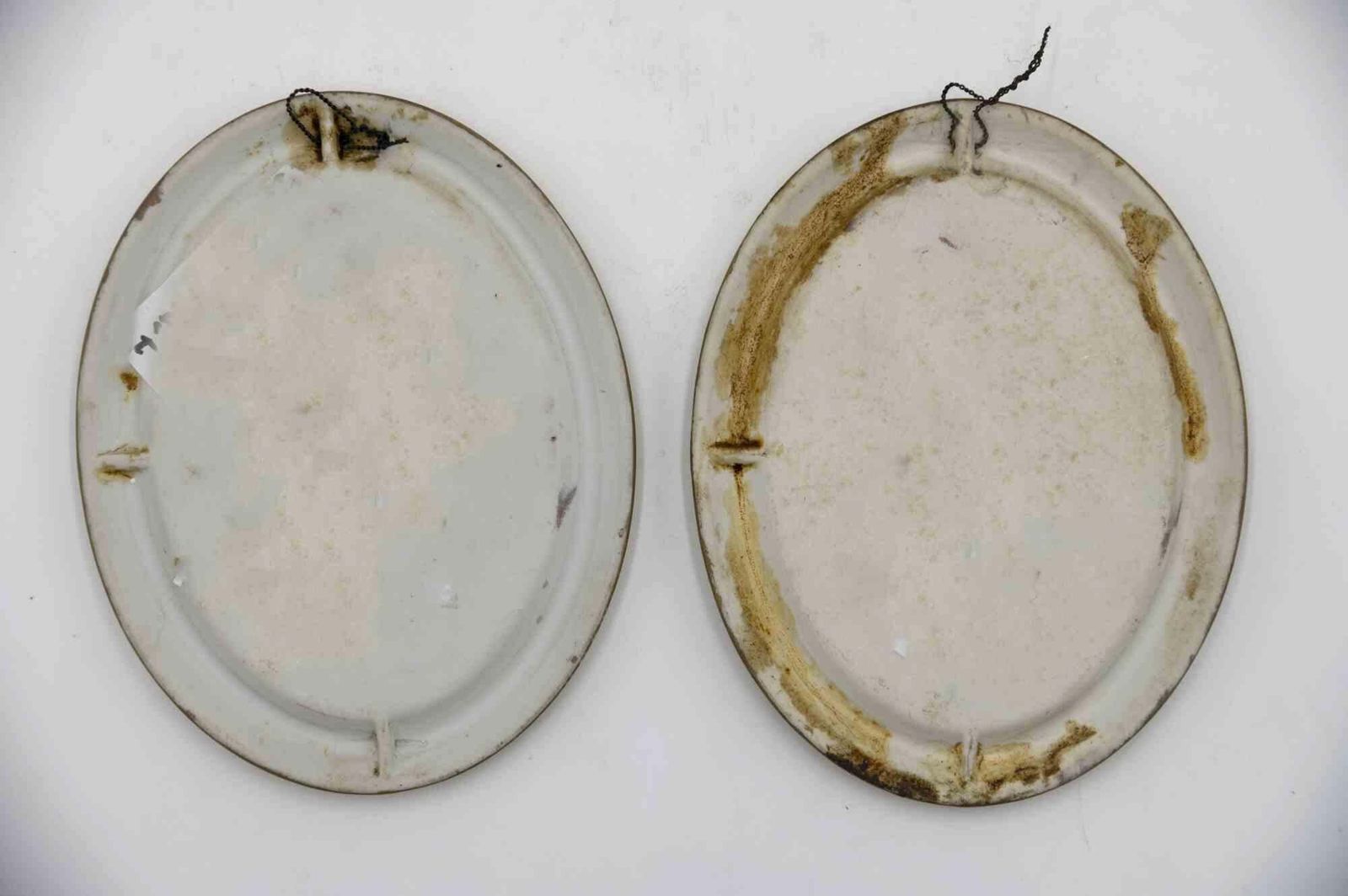 Pair Of Gilt Porcelain Plaques, Early 20th Century photo Home Decor