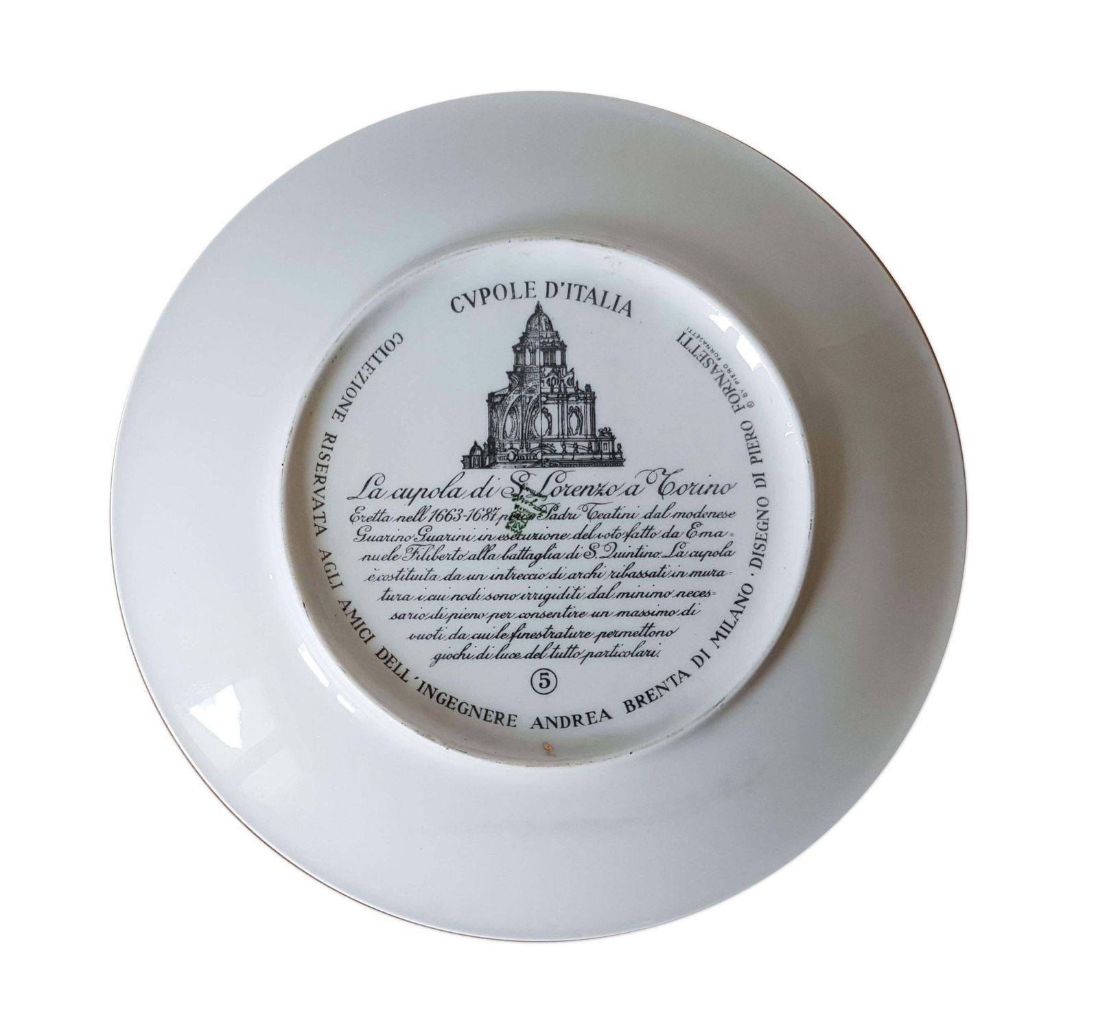 Piero Fornasetti, Vintage Plate From The Series Of Church Domes Cupole D'italia photo furniture