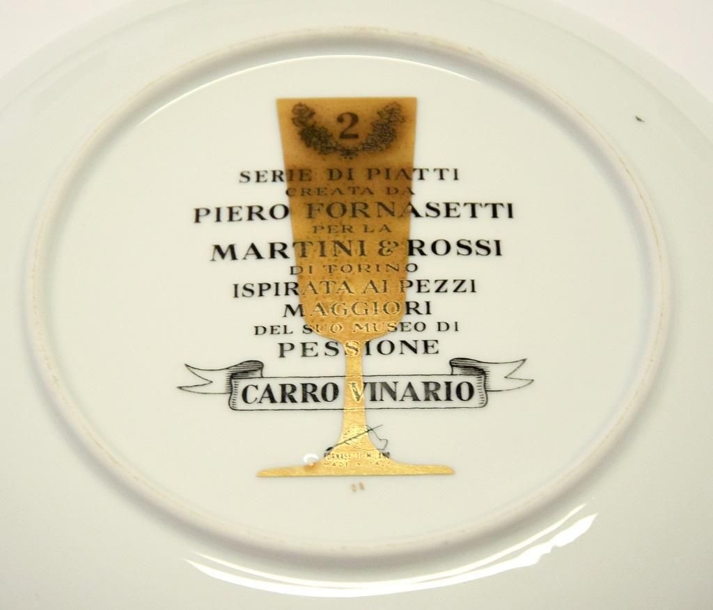 Carro Vinario Plate For Martini & Rossi, By P. Fornasetti, 1960s photo for sale