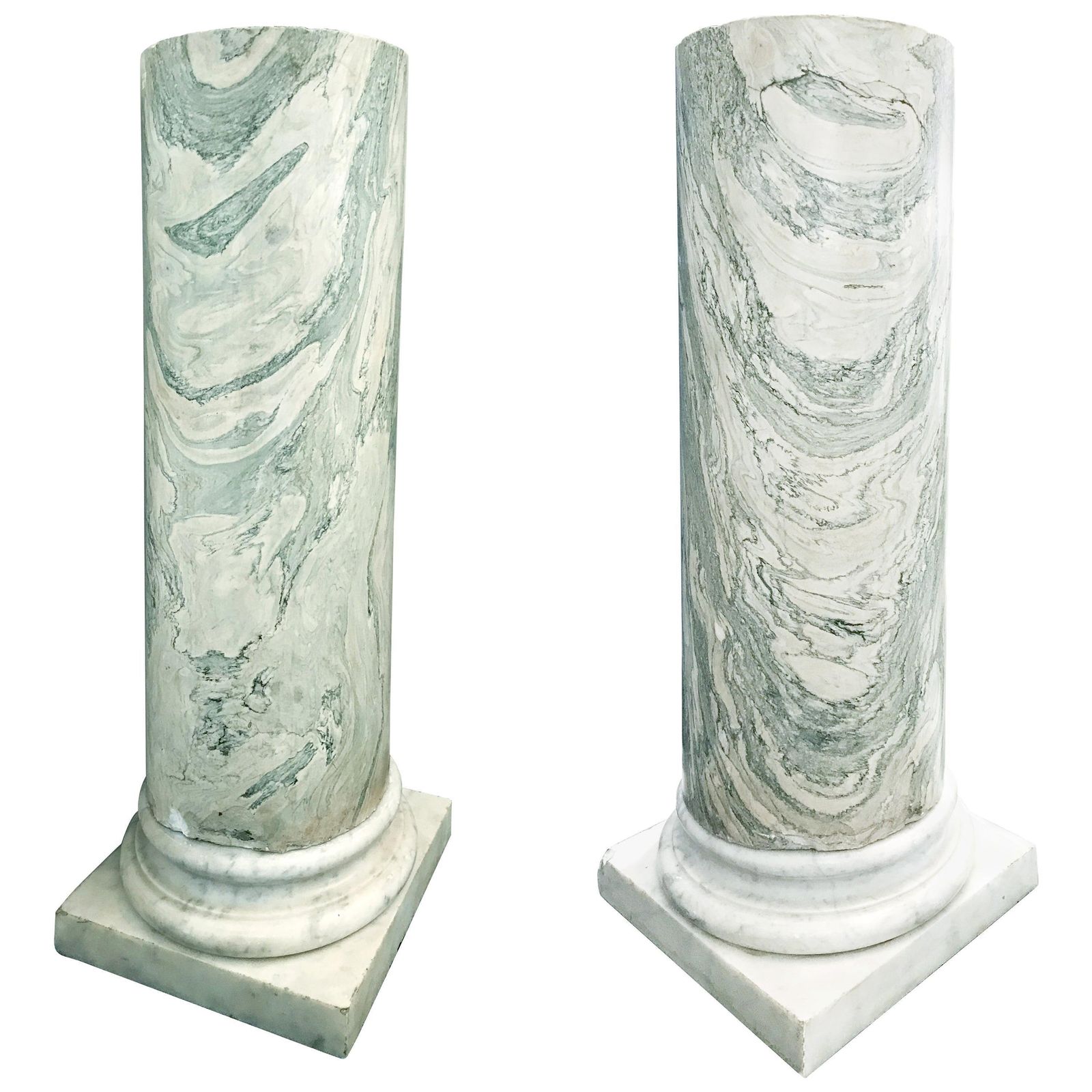 Pair Of Marble Columns, Italy, Late 19th Century