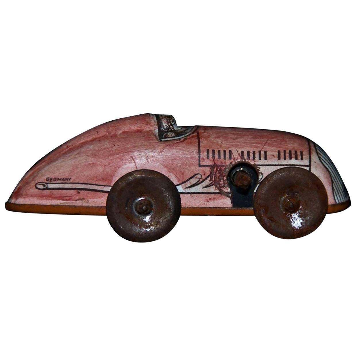 Vintage Wind Up Small Car Toy, Made In Germany, 1950s