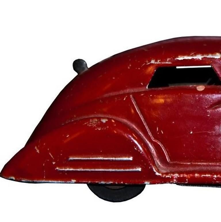 Vintage Toy Car, Wind Up Red Car, Early 20th Century photo furniture