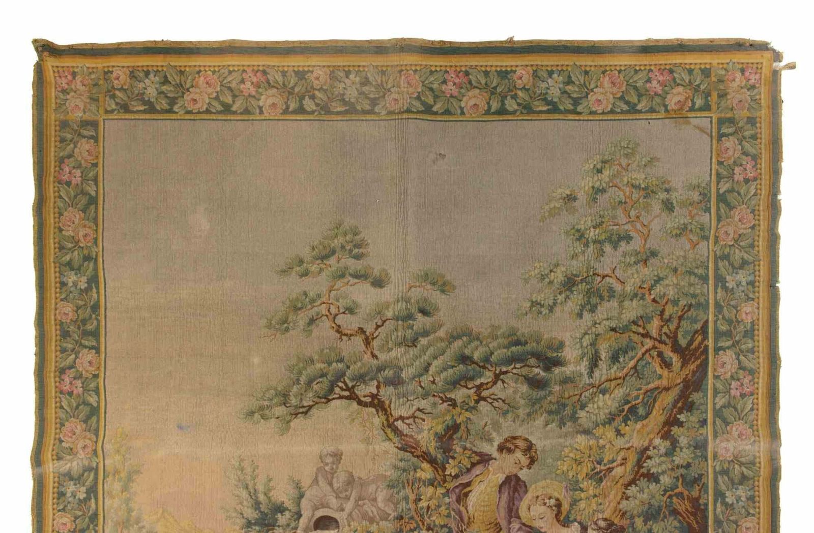 Vintage Tapestry With Bucolic Scene, Early 20th Century photo for sale
