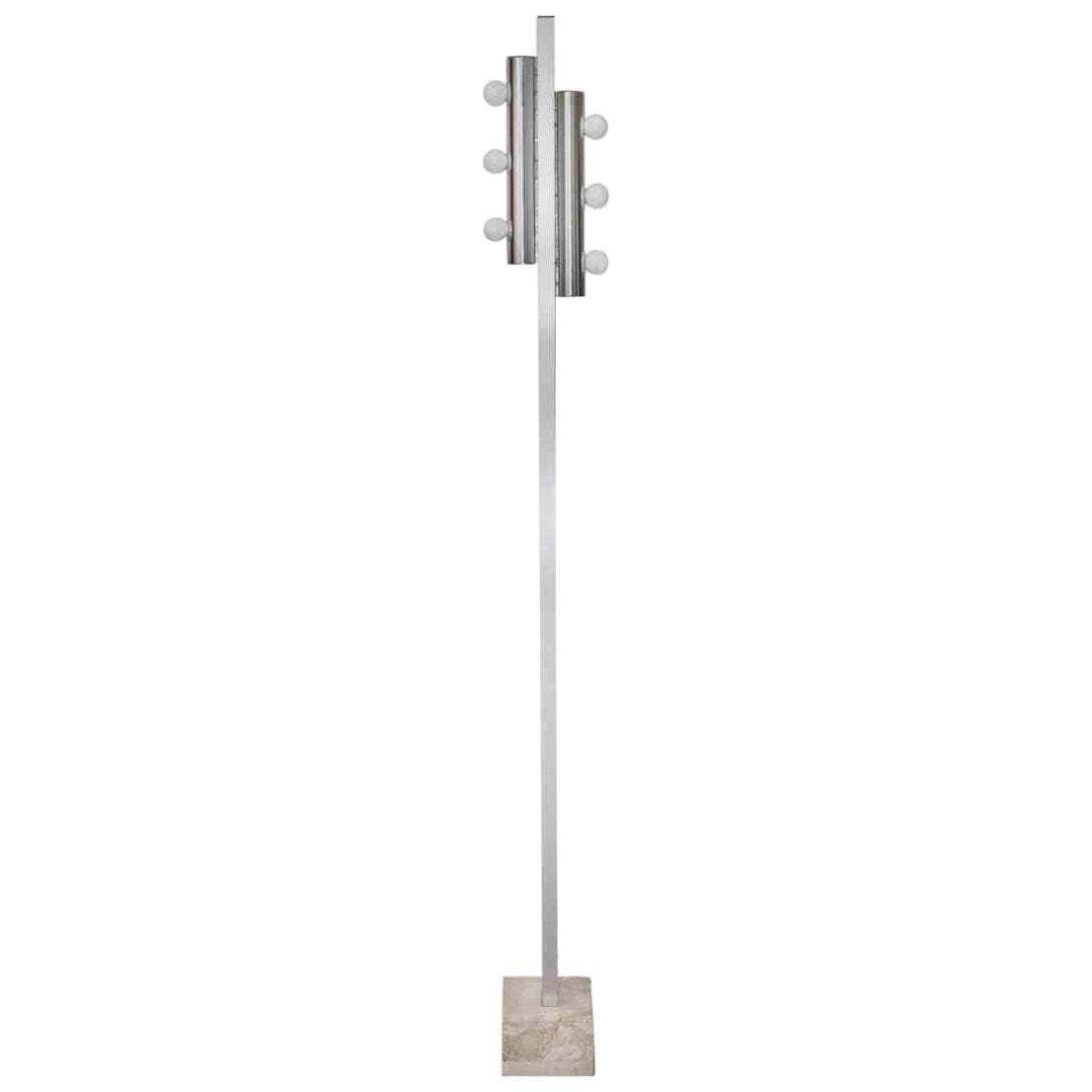 Vintage Chromed Floor Lamp By Targetti, Italy, 1970s