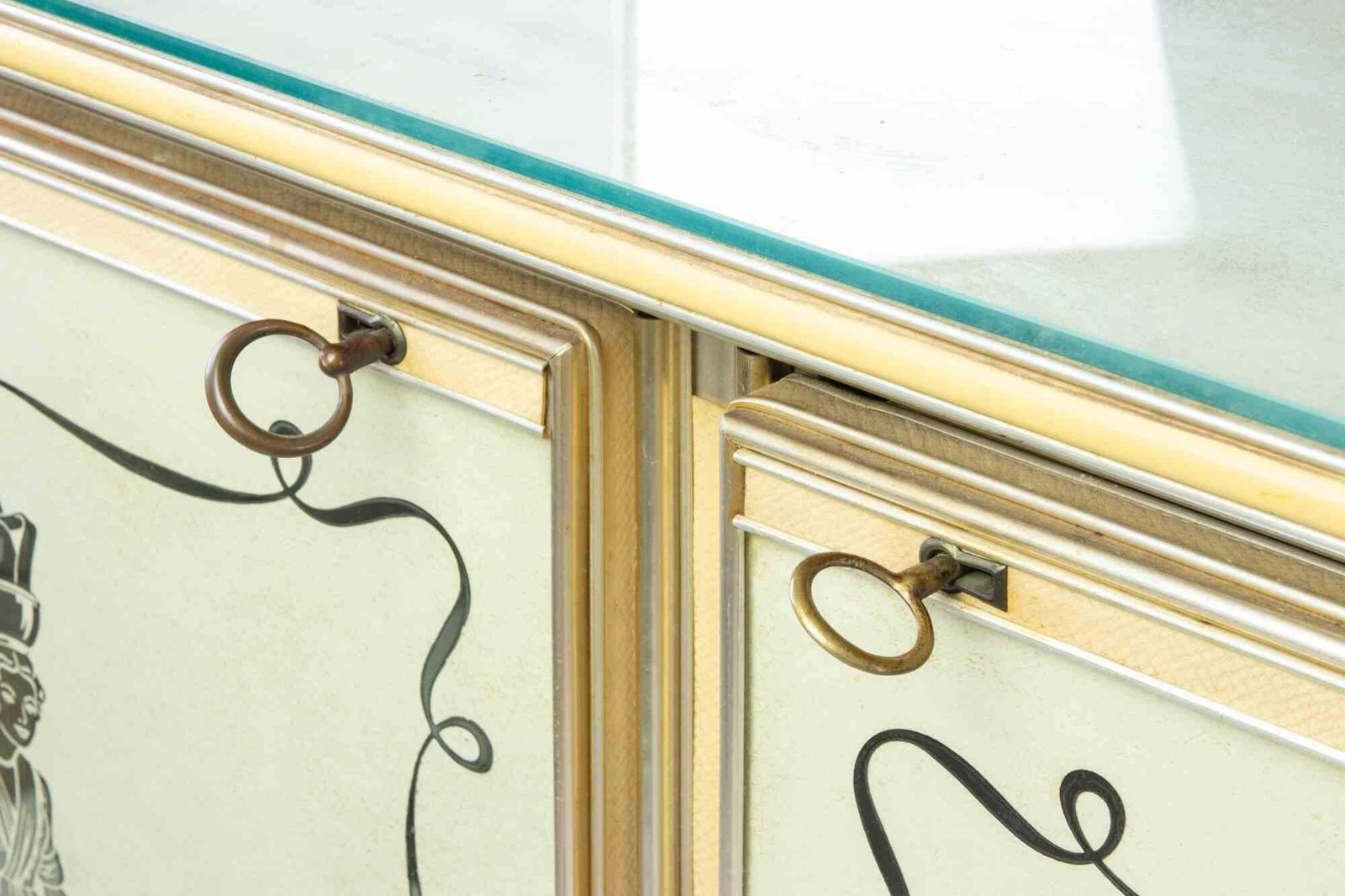 Furniture Buffet By Umberto Mascagni With Embedded Mirror,  Italy, 1950s photo