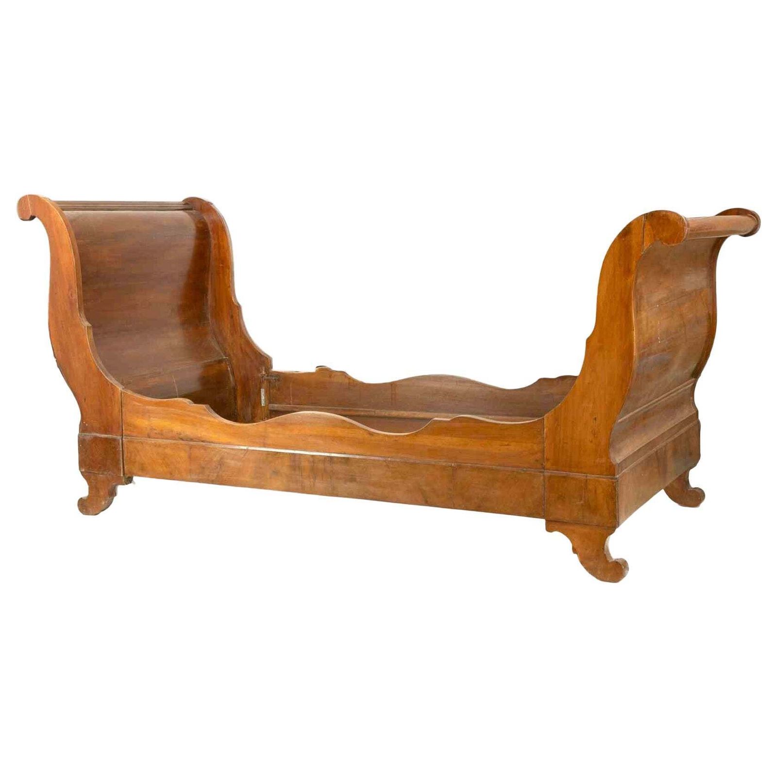 Vintage Wooden Bed Italian Manufacture, Early 20th Century