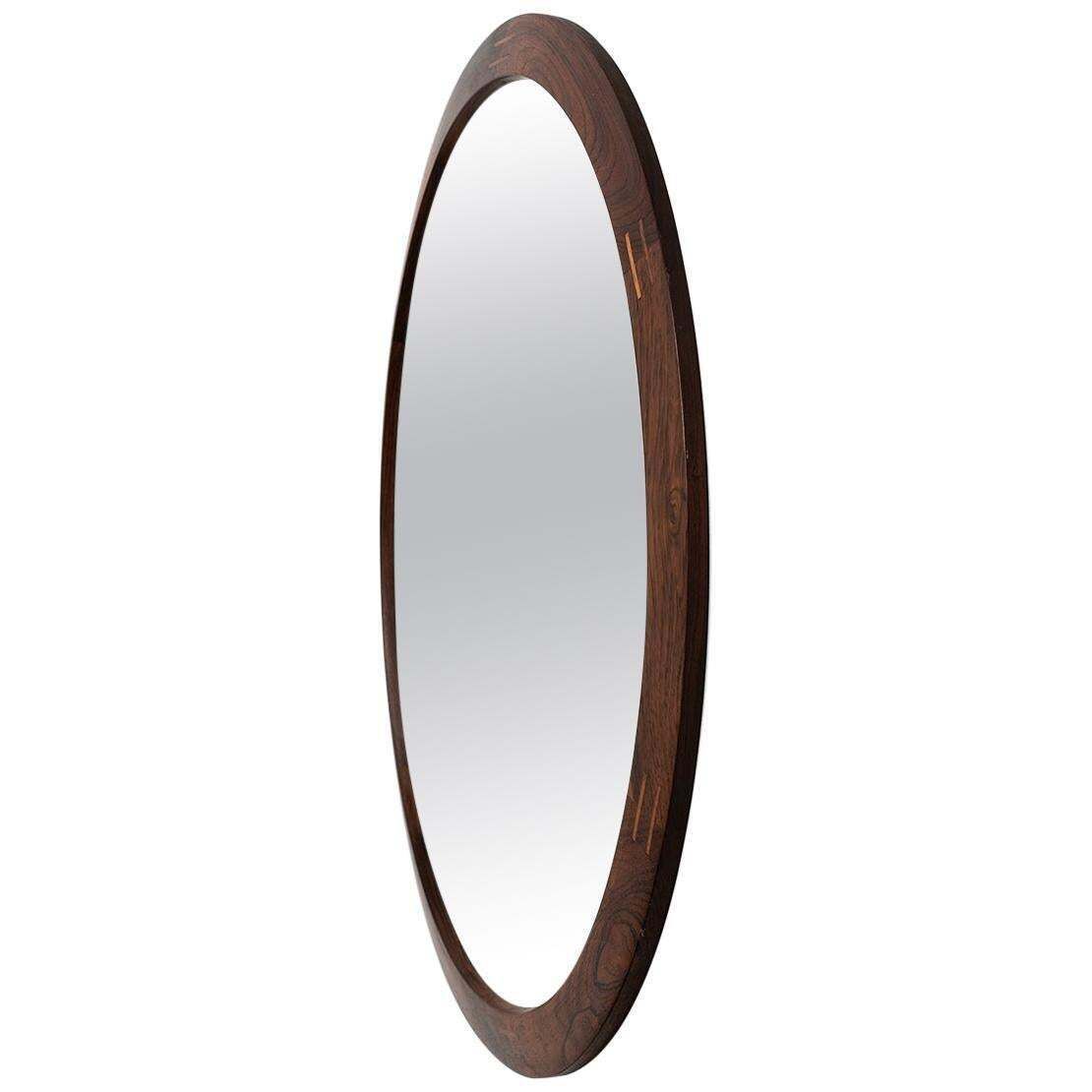 Aksel Kjersgaard Round Mirror In Rosewood By Odder In Denmark