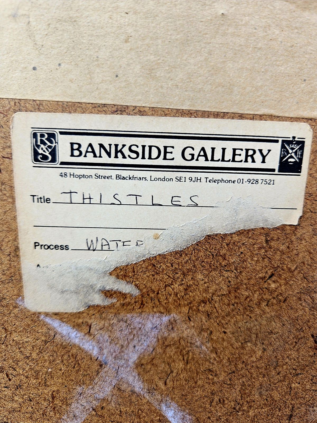 1980's Large, Framed Watercolour From Bankside Gallery Entitled 'Thistles' photo vinterior