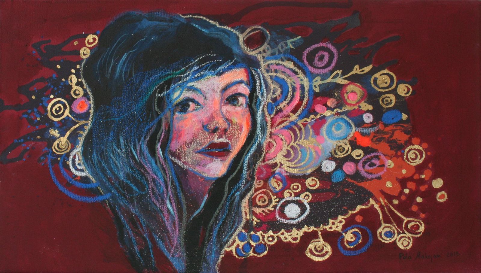 Paulina Maksjanwitkacy   Xxi Century, Figurative Mixed Media Painting, Female Portrait2013