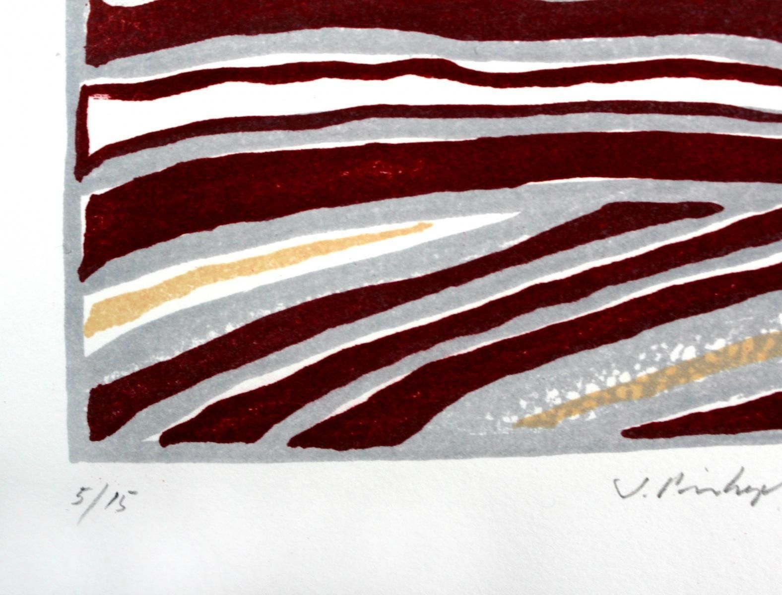 Sabine Pinkepankcomposition VII   Xxi Century, Mixed Media Abstract Print, Colourful2003 photo for sale