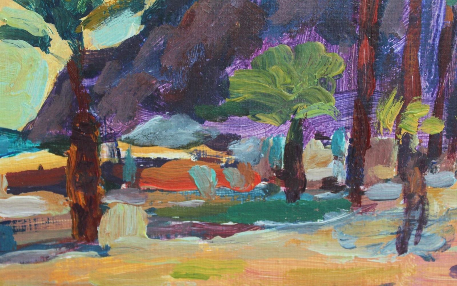 Marek Niedojadłoa View. Small Oil Landscape Painting, Seaside, Colourful, Polish Artist2008 photo Art