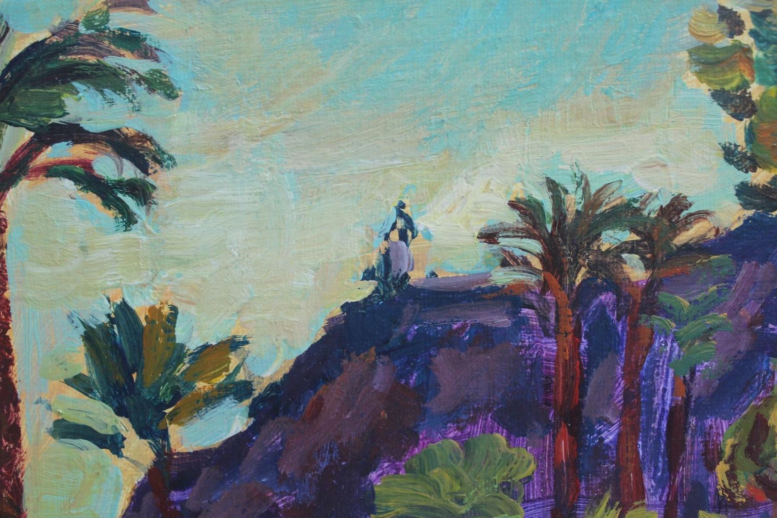 Marek Niedojadłoa View. Small Oil Landscape Painting, Seaside, Colourful, Polish Artist2008 photo 213.0