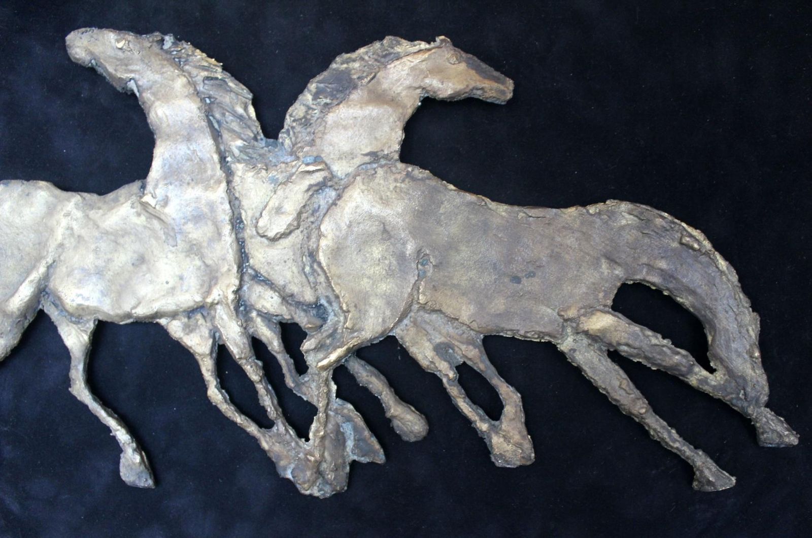 Lesniakhorses   Mixed Media, Bronze Relief On Velvet, Figurative, Animals2000 photo Art
