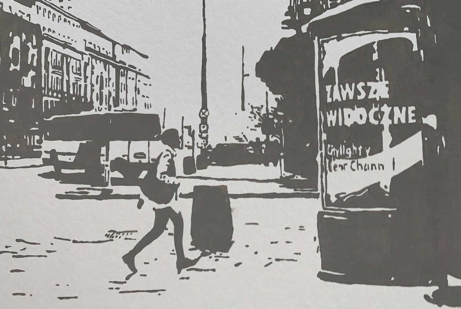 Joanna Woydawarsaw VI, Contemporary Painting, Citiscape, Black And White, Xxi Century 2013 photo Art
