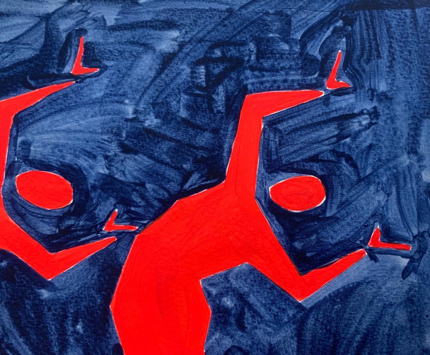 Waleria Matelskaa Dance. Figurative Painting On Paper, Young Art, Vibrant, European Art2024 photo Art
