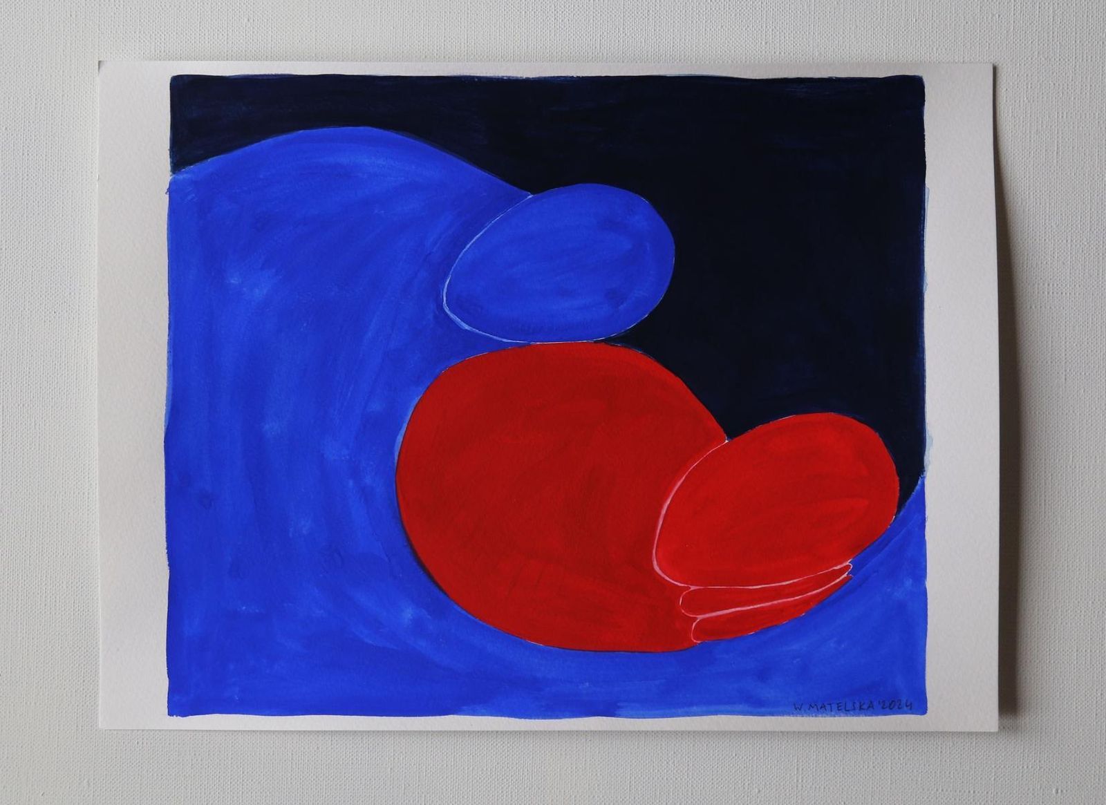 Waleria Matelskain Morpheus' Arms Figurative Painting On Paper, Young Art, Vibrant, European Art2024 photo furniture
