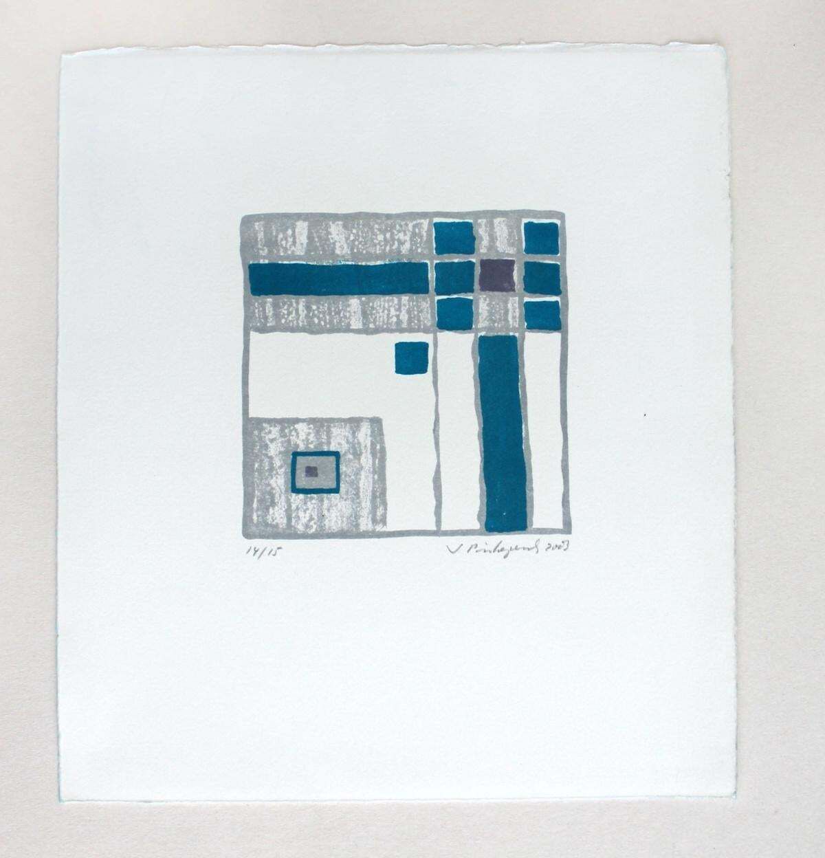 Sabine Pinkepankcomposition 2   21st Century, Mixed Media Abstract Print, Colourful, Geometric2003 photo furniture