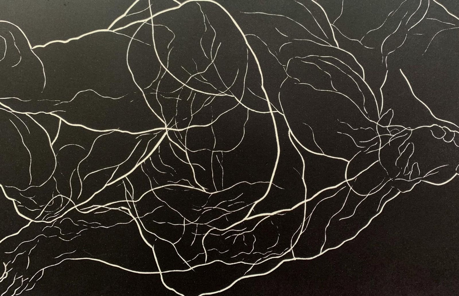 Luiza Kasprzykclash   Young Artist, Figurative Print, Linocut, Black & White2020 photo for sale
