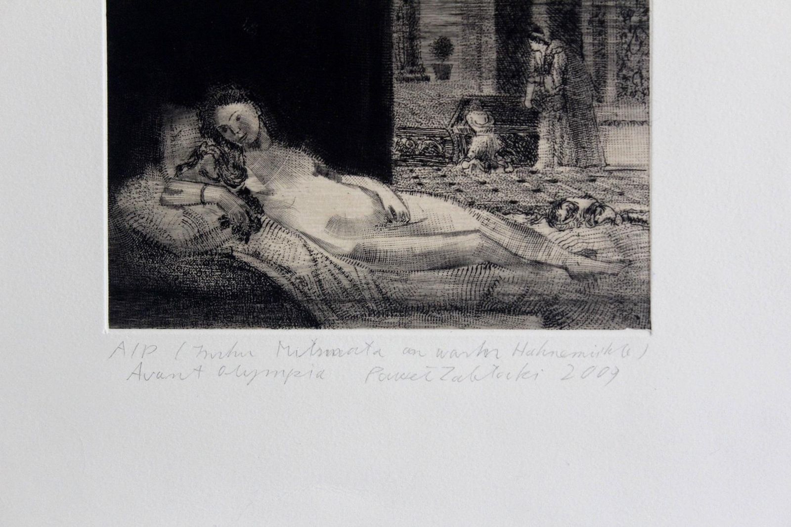 Pawel Zablockiavant Olympia   Xxi Century, Contemporary Figurative Etching Print, Nude2009 photo for sale