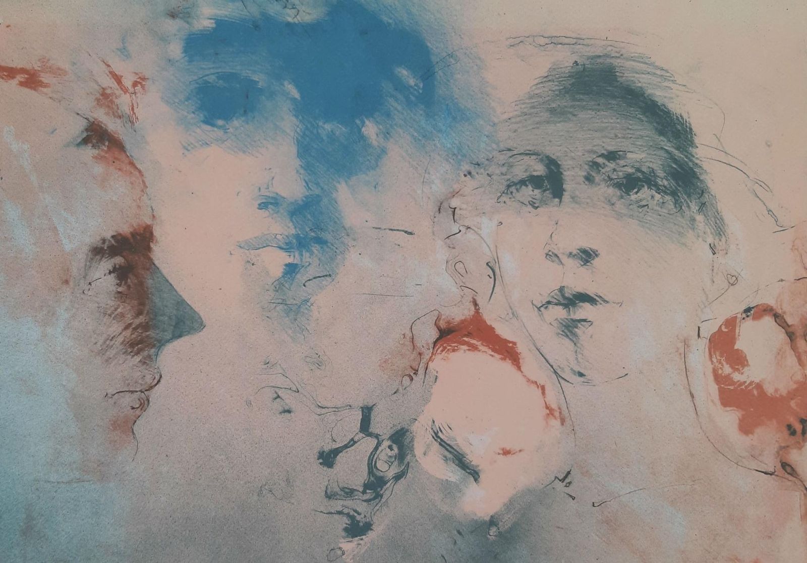 Roman Banaszewskia Meeting 2   Contemporary Litography, Muted Colors, Figurative & Abstract1999 photo Art